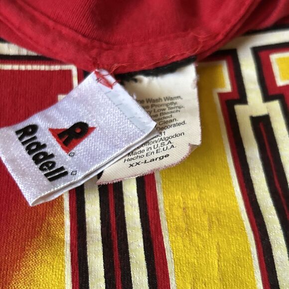 Vintage 1997 Kansas City Chiefs‎ Riddell T-Shirt Single Stitch 90s XXL-READ Hole - Picture 9 of 12